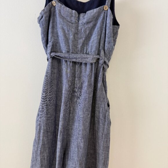Rachel Zoe Blue Linen Wide Leg Jumpsuit - Picture 8 of 11